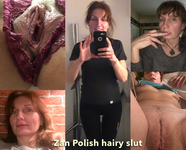 Zan Polish hairy slut masturbating