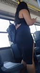 Novinha rabuda de vestido flagrada no ônibus