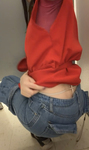 esposa branca de fio dental em público