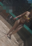 Loira Rabuda na Piscina Com fio  dental enterrado no Cú Gost