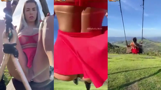 Maikelly Muhl no balanço com plug anal