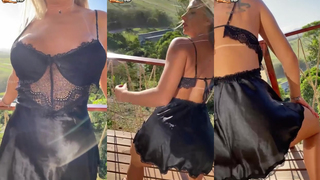 Maikelly Muhl de vestido preto