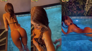 Bragança na piscina