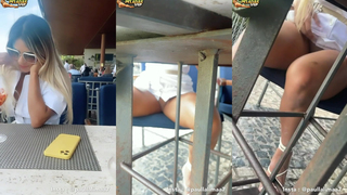 Paula Lima mostrando a buceta em local público