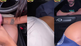 Karlyane Menezes mamando no carro