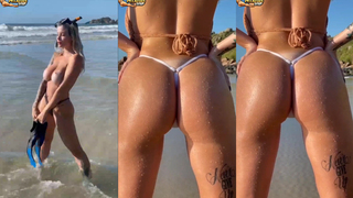 Giovanna Genesini nua na praia