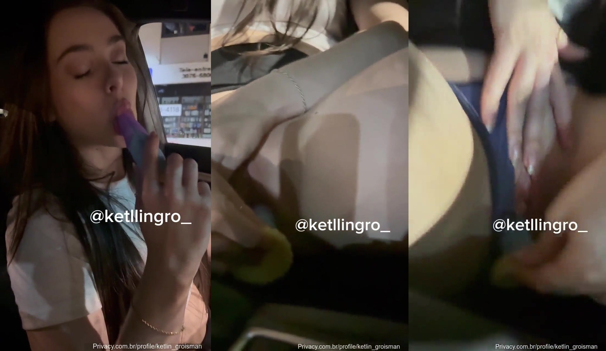 Ketlin Groisman tocando uma no carro