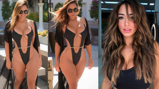 Brú Luccas trocando de bikine