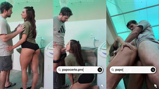 Sarah Caus uma empregada safada fodendo na área de serviço com o patrão
